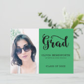 写真と黒の手紙を卒業 案内状 (スタンド正面)