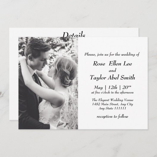 写真と黒ミニマルと白の全て 招待状 (正面/裏面)