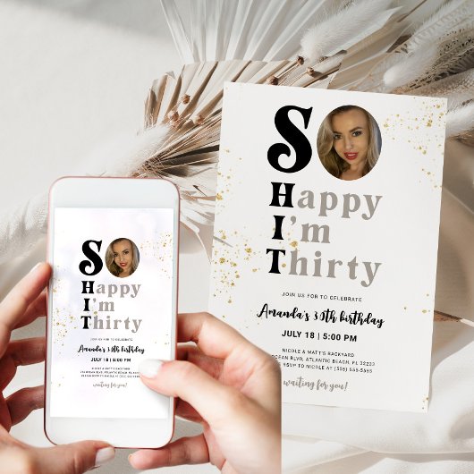 写真と30歳の誕生日招待状 招待状