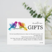 写真とLGBTQ+ギフトのレインボーブバードに注 エンクロージャーカード (スタンド正面)