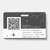 写真とQRコードで従業員IDカードをパーソナライズする バッジ (裏面)