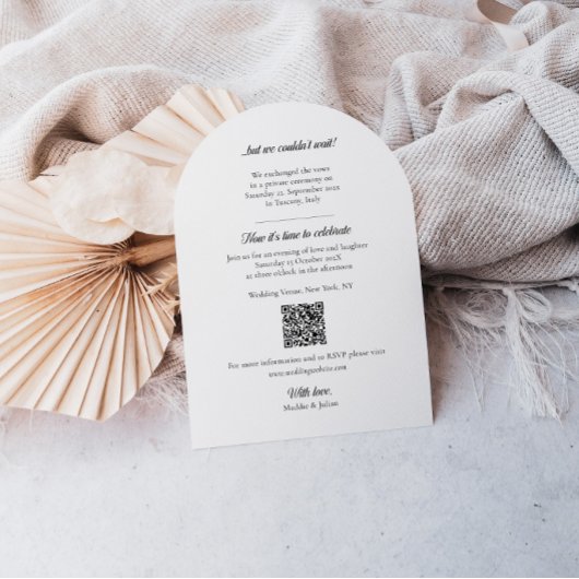 写真とQRコードを使用したArch Elopmentのお知らせ 招待状