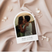 写真とQRコードを含むアーチ結婚式招待状 招待状