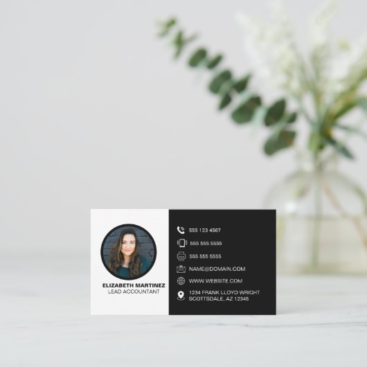 写真とQRコードジェネレータ付き名刺 名刺 (スタンド正面)