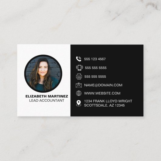 写真とQRコードジェネレータ付き名刺 名刺 (正面)