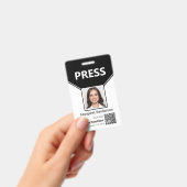 写真とQRコード付きのプレスIDバッジ バッジ (手持ち)