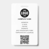 写真とQRコード付きのモダンな企業IDカード バッジ (裏面)