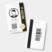 写真とQRコード付きの企業IDバッジを作成する バッジ (正面＆裏面)
