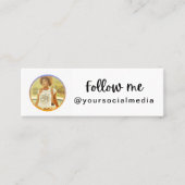 写真とQRコード私の後を追ソーシャルメディアトレンディーカッコいい スキニー名刺 (正面)