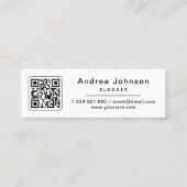 写真とQRコード私の後を追ソーシャルメディアトレンディーカッコいい スキニー名刺 (裏面)