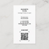 写真とQR結婚人間関係コーチ コーリングカード (裏面)