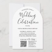 写真とQR RSVPシンプルス結婚・お祝い 招待状 (正面)