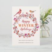 写真なしのクリスマスリース エレガントなグリーティング シーズンカード (スタンド正面)