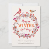 写真なしのクリスマスリース・エレガント・グリーティング シーズンカード (正面)