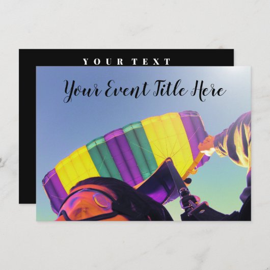 写真にぴったりのスカイダイバー 招待状 (正面/裏面)