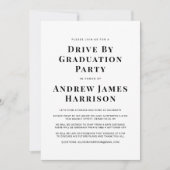 写真による卒業式のドライブミニマルモダンパーティー 招待状 (正面)