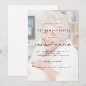 写真にオーバーレイされたテキスト - 退職パーティー 招待状 (正面/裏面)