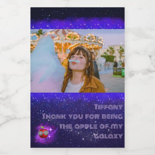 写真に感謝の銀河系ラベルを追加 ワインラベル (シングルラベル)