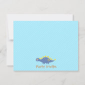 写真に描かれカラフルる恐竜の誕生会 招待状 (裏面)