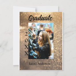 写真に金色の輝きを追加して卒業証書と名前とクラス名を入れる ポストカード