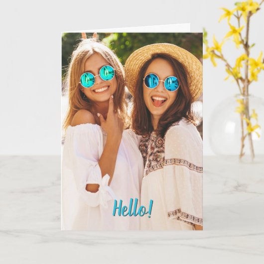 写真のあいさつ文のカスタム追加 カード (黄色い花)