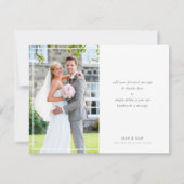 写真のありがとう　シンプルなモダンな筆記体　ミント サンキューカード (裏面)