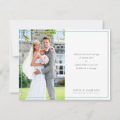 写真のありがとう　シンプル モダン タイプ パステル ミント サンキューカード (裏面)