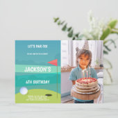 写真のあるゴルフバースデーパーティ招待状 招待状 (スタンド正面)