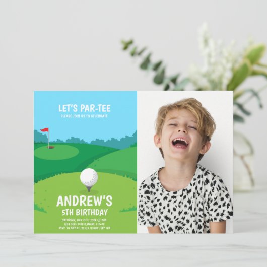 写真のあるゴルフパーティの招待状 招待状 (スタンド正面)