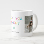 写真のお父さんの子供の名前の贈り物 –  ジャンボコーヒーマグカップ (正面右)