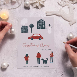 写真のないモダンクリスマス家族の冬 シーズンカード