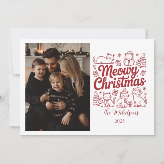 写真のねこちゃんクリスマスパーティ シーズンカード (正面)