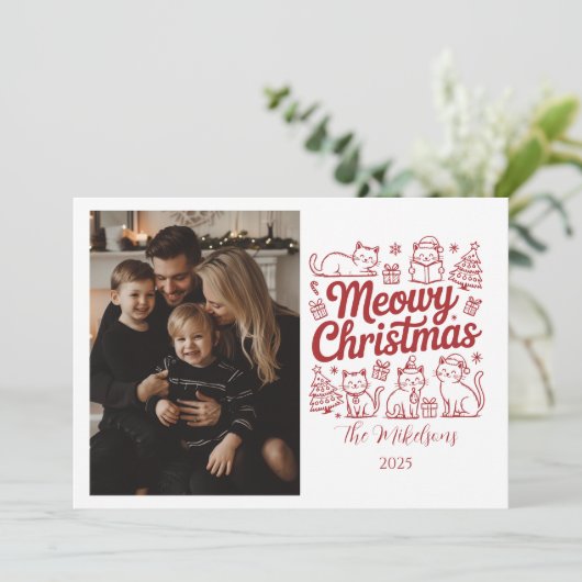 写真のねこちゃんクリスマスパーティ シーズンカード (スタンド正面)