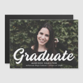 写真のはっきりした卒業発表のスクリプト マグネット招待状 (正面/裏面)