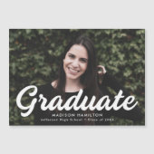 写真のはっきりした卒業発表のスクリプト マグネット招待状 (正面)
