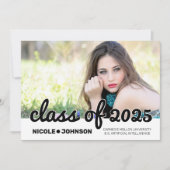 写真のはっきりした卒業発表のスクリプト 案内状 (正面)