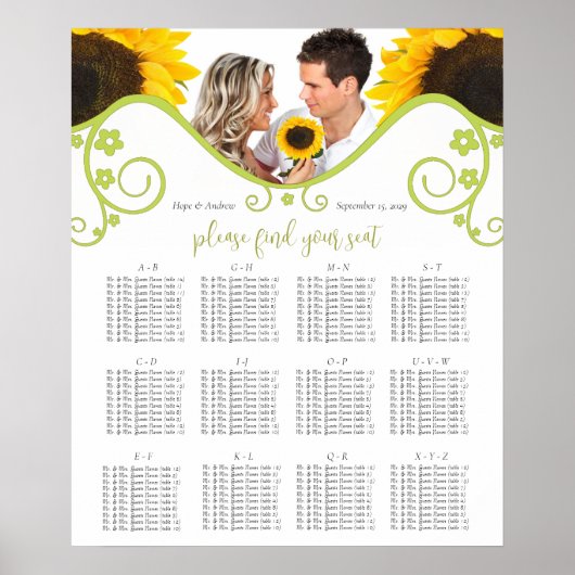 写真のひまわり座席表の番号 ポスター (正面)