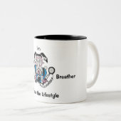 写真のひよこのダイバー ツートーンマグカップ (正面右)