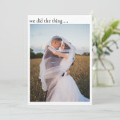 写真のみで結婚報告　ウェディングカード 案内状 (スタンド正面)