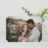 写真のような花柄の幾何学的な結婚式の写真 セーブザデート (スタンド正面)