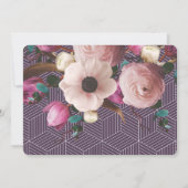 写真のような花柄の幾何学的な結婚式の写真 セーブザデート (裏面)