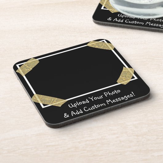 写真のアップロードと個人メッセージのカスタム追加 コースター (左側)