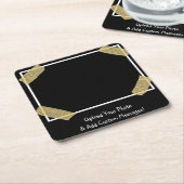 写真のアップロードと個人メッセージのカスタム追加 スクエアペーパーコースター (アングル)