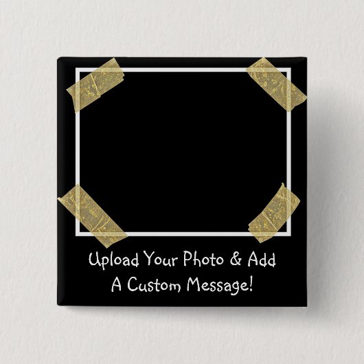 写真のアップロードと個人メッセージのカスタム追加 缶バッジ (正面)