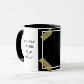 写真のアップロードと個人用メッセージのカスタム追加 マグカップ (正面左)