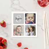 写真のアップロードモノグラムの スタンダードカクテルナプキン (インサイチュ)