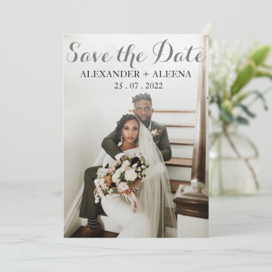 写真のアップロード日付カードの保存 案内状 (スタンド正面)