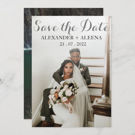 写真のアップロード日付カードの保存 案内状 (正面/裏面)