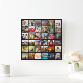 写真のアップロード スクエア壁時計 (ホーム)