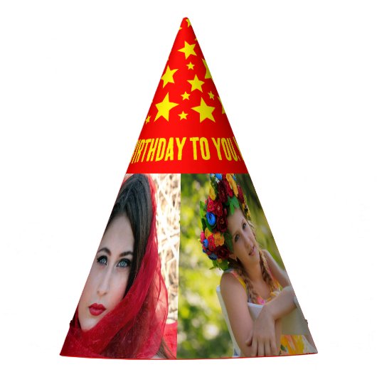 写真のアップロード パーティーハット (正面)